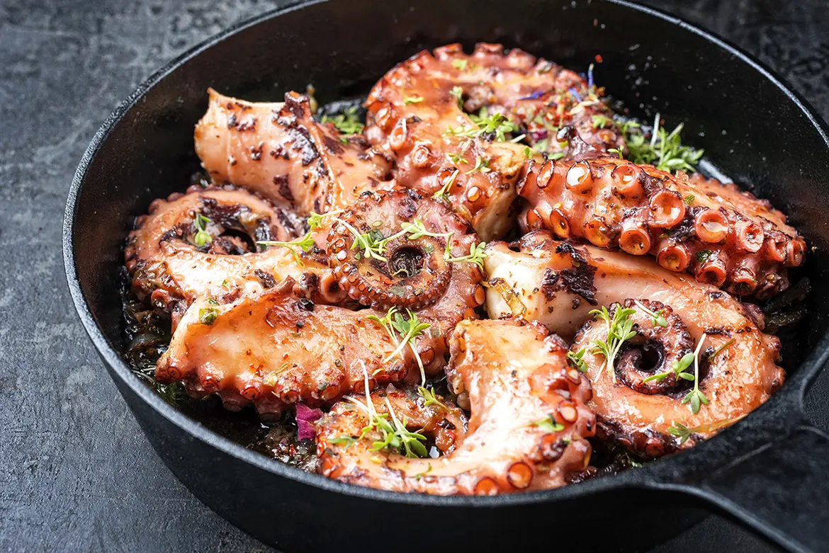 Bells of Bali: Seared Octopus Recipe with LXV Semillon
