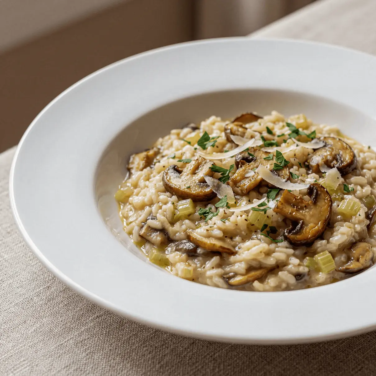 Umami Mushroom & Celery Risotto with Eternal Hearth Spice Gravy with Eternal Hearth Spice