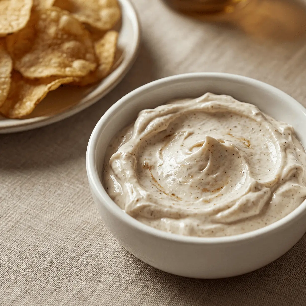 Spiced Yogurt Dip with Kettle Chips with Eternal Hearth Spice Gravy with Eternal Hearth Spice