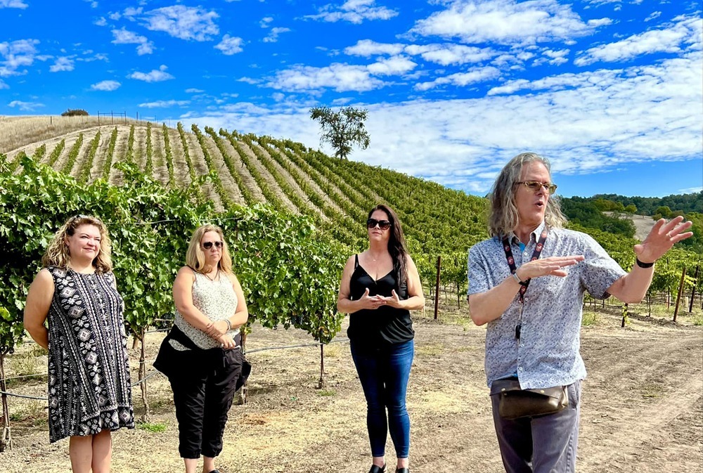 Wes Hagen tours LXV Vineyard