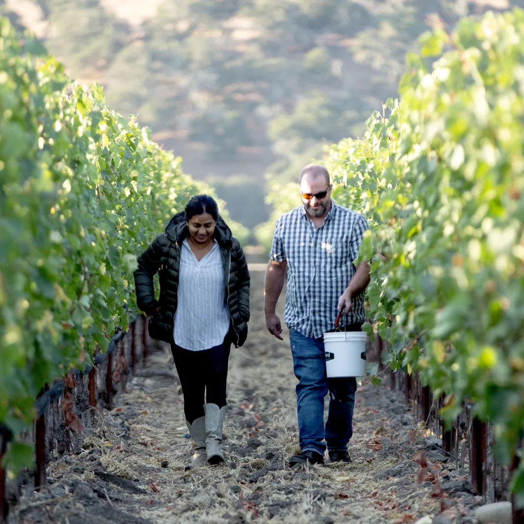 Neeta and winemaker Jeff Strekas