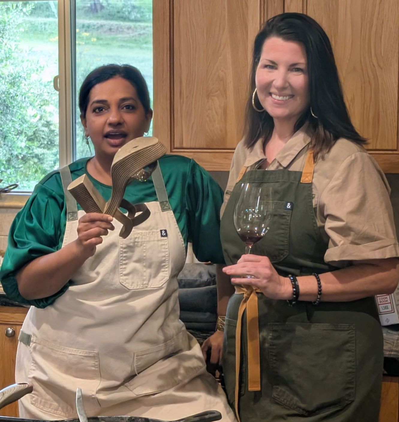 Kitchen scene from LXV Wine live cooking session with club members